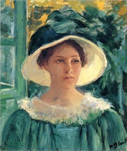 Young Woman In Green, Outdoors In The Sun — Mary Stevenson Cassatt