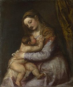 The Virgin Suckling The Infant Christ — Titian Ramsay Peale Ii