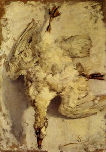 Still Life With White Goose — Giovanni Segantini