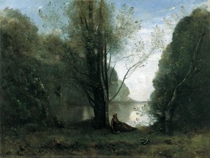 The Solitude. Recollection Of Vigen, Limousin — Jean-baptiste-camille Corot, Romantic Landscape
