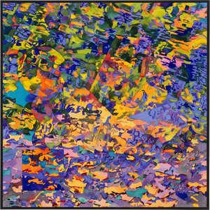 Fragmented Luminescence: A Spontaneous Mosaic Of Deep Violet And Golden Radiance — Caroline Pelletier