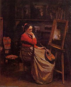 The Studio (also Known As Young Woman With A Mandolin) — Jean-baptiste-camille Corot