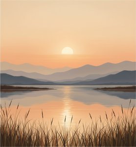 Eterno Orizzonte D'ambra: Uno Studio Meditativo Singolare Di Serene Silhouette Montane