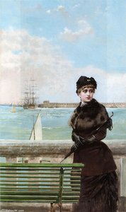 An Elegant Woman At St. Malo — Vittorio Matteo Corcos