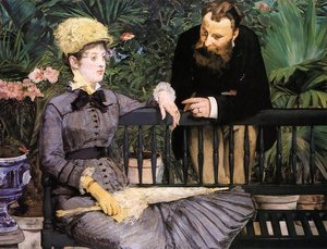In The Conservatory — Edouard Manet, Impressionism