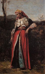 Pensive Oriental — Jean-baptiste-camille Corot