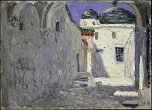 Tunis, Strasse (tunis, Street), Oil On Canvas, Abstract Expressionism