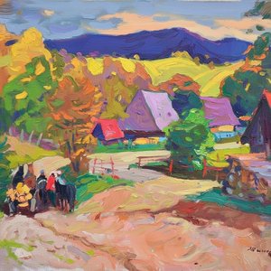 Golden Twilight Over The Silent Hills: A Unique Impasto Masterpiece Of Serene Nostalgia — Adrien Cordier