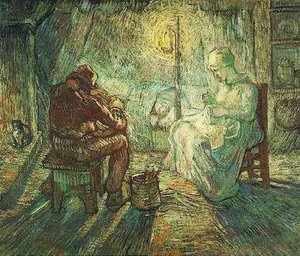 Evening The Watch After Millet — Vincent Willem Van Gogh, Post-impressionism