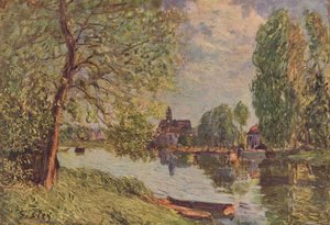 River Landscape By Moret Sur Loing — Alfred Sisley