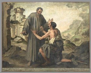 Frère Junipero Et Le Pauvre — Bartolomé Esteban Murillo