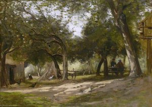 Landscape With A Farmyard — Adolphe Félix Cals, Impressionism