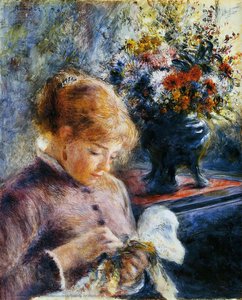 Lady Sewing, Art Institute Of Chicago — Pierre-auguste Renoir, Impressionism