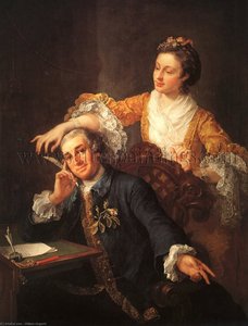 David Garrick With His Wife Eva-maria Veigel La Violette — William Hogarth
