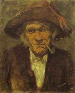 Head Of Old Man Smoking — James Abbott Mcneill Whistler, Tonalist Art Movement