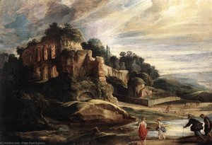 Landscape With The Ruins Of Mount Palatine In Rome — Peter Paul Rubens