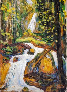 Kochel - Waterfall I, Oil On Canvas, Expressionism