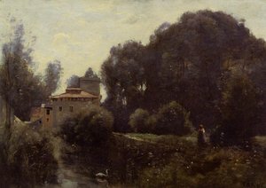 Souvenir Of The Villa Borghese — جان باتيست كاميل كوروت, Romantic Landscape Painting