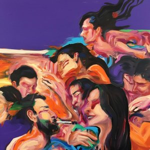 Vergankelijke Echo's Van Een Collectieve Droom In Violet En Oker Impasto