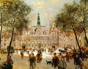 The Place De L'hotel De Ville — Jean-françois Raffaelli