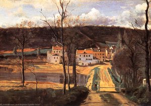 Ville D'avray - The Pond And The Cabassud House, Acrylic On Canvas, Romantic Landscape