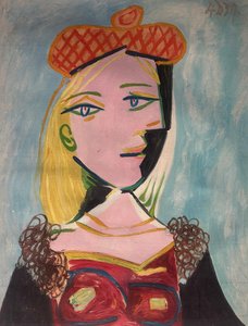 Femme Au Béret Orange Et Au Col De Fourrure (woman With Orange Beret And Fur Collar) - Pablo Picasso — Pablo Picasso