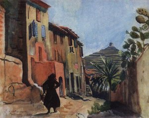 Collioure. Street With The Palm — Zinaida Serebriakova