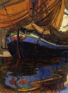Sailing Boat With Reflection In The Water — Egon Schiele