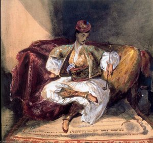 Seduto Turco Fumatore — Eugène Delacroix