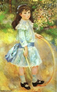 Girl With A Hoop (marie Goujon), Oil On Canvas, — Pjer Ogist Renoar, Impressionism