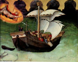 Quaratesi Altarpiece Storm Tossed Ship — Gentile Da Fabriano