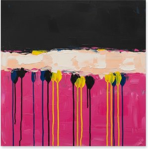 Chromatic Descent: A Monumental Study Of Gravity And Radiant Magenta Impasto — Christian Noiret