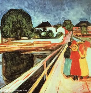 Flickor Pa En Bro — Edvard Munch