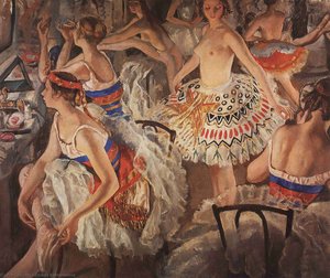 In Ballet Dressing Room (big Ballerinas) — Zinaida Serebriakova