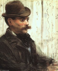 Portrait Of Alphonse Maureau (man With A Round Hat), - — Едуард Мане, Impressionistic Portrait