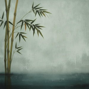Pale Sage Bamboo Amidst A Slate Teal Mist — Laurent Roche