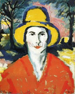Retrato De Una Mujer Con Sombrero Amarillo — Kazimir Malevich