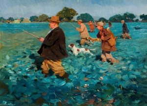 A Shoot In A Swede Field — Sir Alfred James Munnings