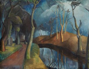 Trees On The Tyne (verso) — Sir William George Gillies