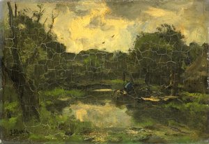 Landschap Met Schuit — Jacob Maris