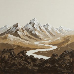 Eternal Echoes Of The Sinuous River Amidst Monumental Ochre Peaks — Laurent Roche