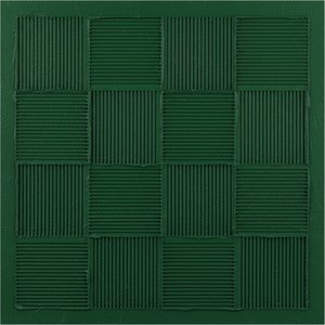 Monolithic Emerald Grid: A Meditative Study In Sculpted Forest Green Textures — Laurent Vionnet