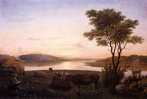 New England Inlet With Self Portrait — Fitz Henry Lane