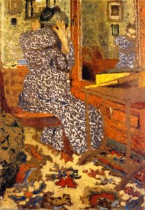 Woman Arranging Her Hair (also Known As Mme Vuillard In Front Of The Mirror) — Jean-édouard Vuillard