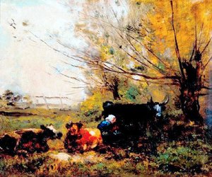 La Traite Des Vaches Dans Les Prés — Charles-françois Daubigny