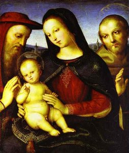 Madonna With The Christ Child Blessing And St. Jerome And St. Francis (von Der Ropp Madonna) — Raphael
