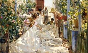 Mending The Sail — Joaquín Sorolla Y Bastida
