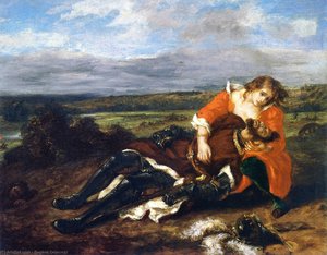 La Morte Di Lara — Eugène Delacroix