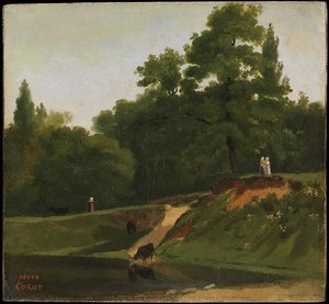 Ufer Eines Baches In Der Nähe Des Grundstücks Von Corot, Ville D’avray — Jean-baptiste-camille Corot