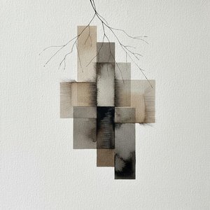 Ephemeral Layers Of Sepia Shadows And The Silent Descent Of Winter Branches — Laurent Roche
